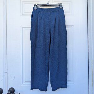 ST JOHN Santana Knit Pants Slacks Blue Size 4 FLAW